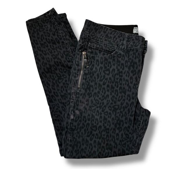 Wit & Wisdom gray / black leopard print jeggings - Picture 1 of 7